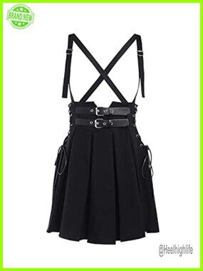 Pleated Tennis Skirt High Waist Lace-Up Mini Skirt Gothic Y2K